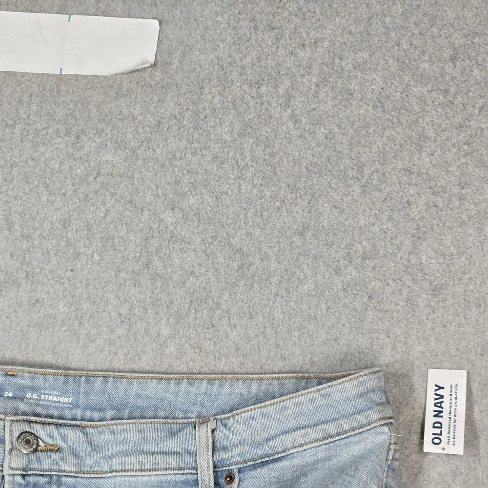 Old Navy Women Shorts 24 Light Blue Denim High-Rise OG Straight Distressed NWT